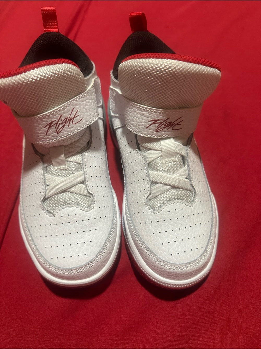 Jordan Kids' White and Red Mid-Top Sneakers